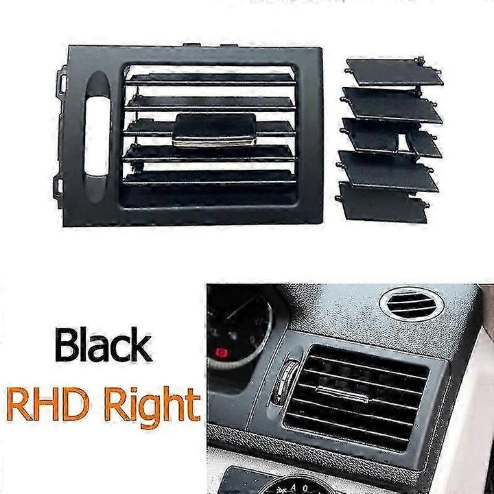 Légkondicionáló szellőzőrács Mercedes C-Class W204-hez, Fekete, 9x24x9cm