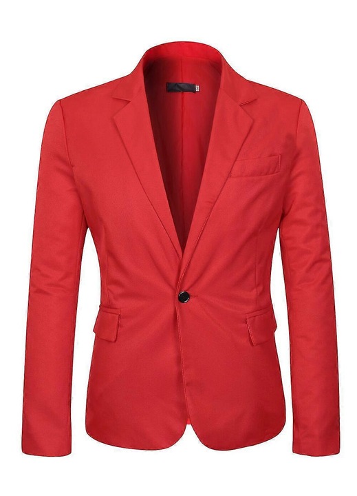 Sacou casual business slim fit barbati, rosu, Rosu