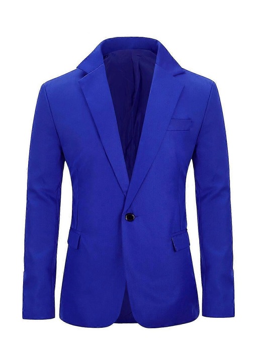 Sacou casual business barbati, albastru, de viscoza, Albastru