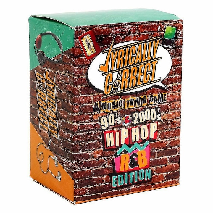 Lyrically Correct társasjáték, zenei kvíz, szett 2 vagy több játékos számára, 90-es és 2000-es évek