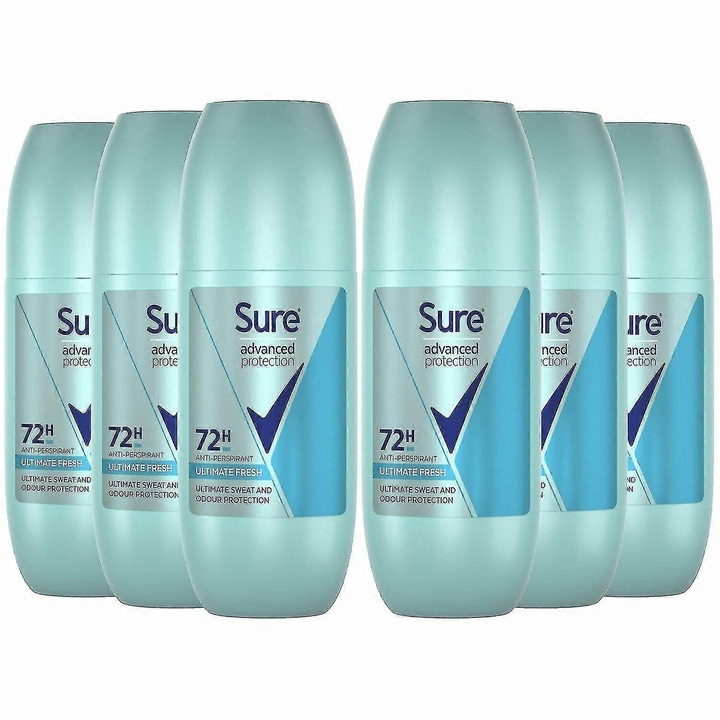Deodorant antiperspirant roll-on pentru femei, 6 pachete de 100ml, protectie avansata, fara urme albe, parfum aromatic