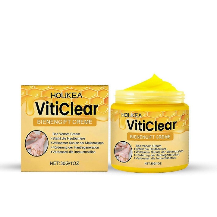 Hidratáló krém méhméreggel, 3 darabos szett, a melanociták hatékony védelme, bőrmegújulás, 30g, HOUKEA