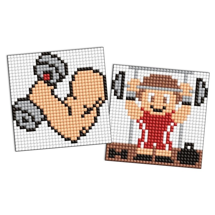 Set de artizanat ideyka, mozaic cu diamante, 2 baze autocolante, multicolor, culturist