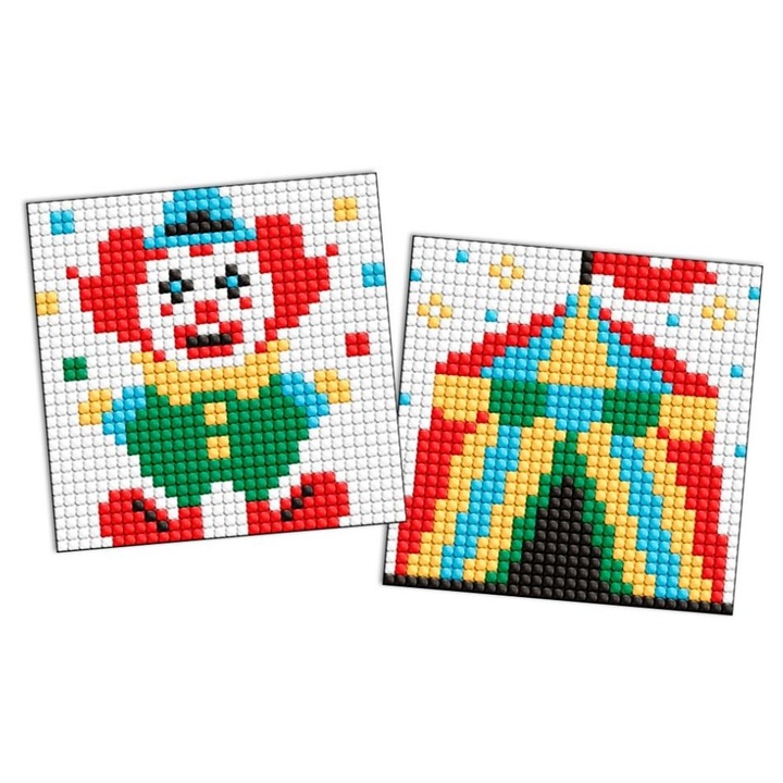 Set de artizanat ideyka, mozaic cu diamante, 2 baze autocolante, multicolor, circ