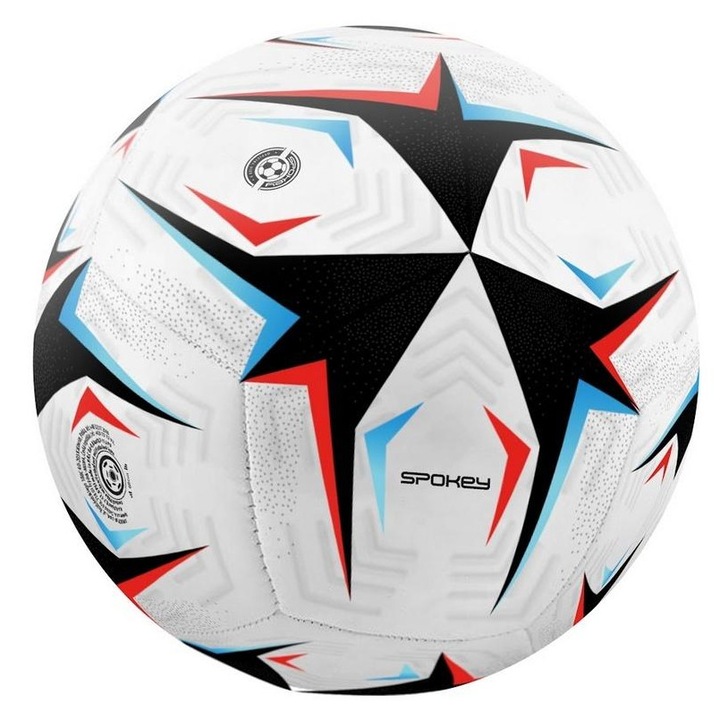 Minge fotbal SPOKEY, model 5, 2 straturi, 1,8 mm, 32 panouri, pentru terenuri de iarba