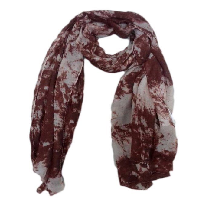 Esarfa moderna imprimeu cu aspect marmorat, D&J Exclusive, alb-marsala