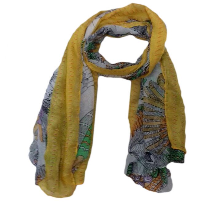 Esarfa moderna din vascoza, D&J Exclusive, galbena