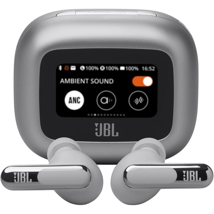 JBL Tune Flex In-Ear Audio слушалки, безжични Bluetooth, активно шумопотискане, сребристи