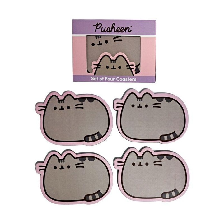 Комплект подложки за чаши Pusheen, 4 броя