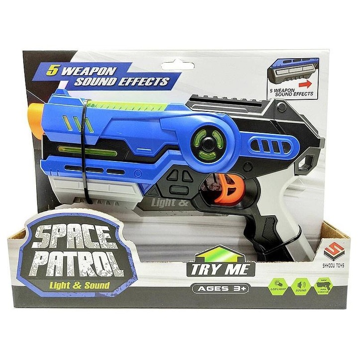 Pistol cosmic pe baterii, ADAR, 29x22x5,5cm, albastru