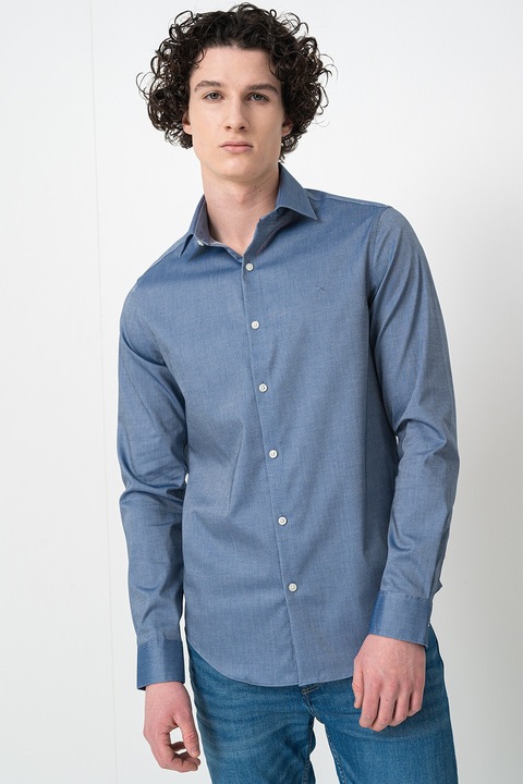 CALVIN KLEIN, Szűk fazonú ing, Sötétkék