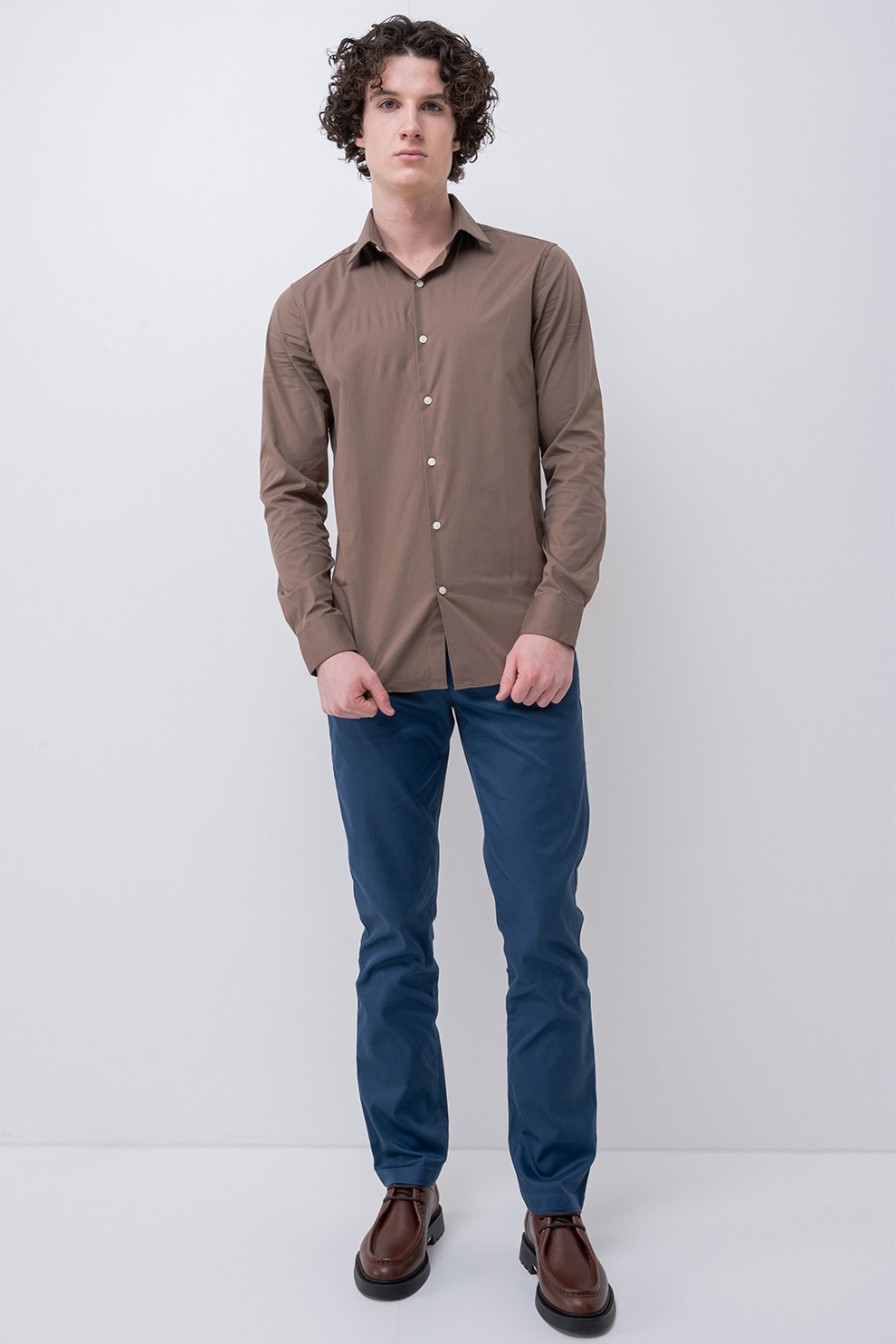 CALVIN KLEIN, Camasa slim fit, Maro taupe, 40