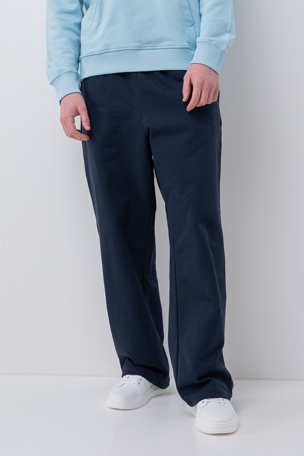 CALVIN KLEIN, Pantaloni de trening cu croiala dreapta Premium, Albastru inchis, M