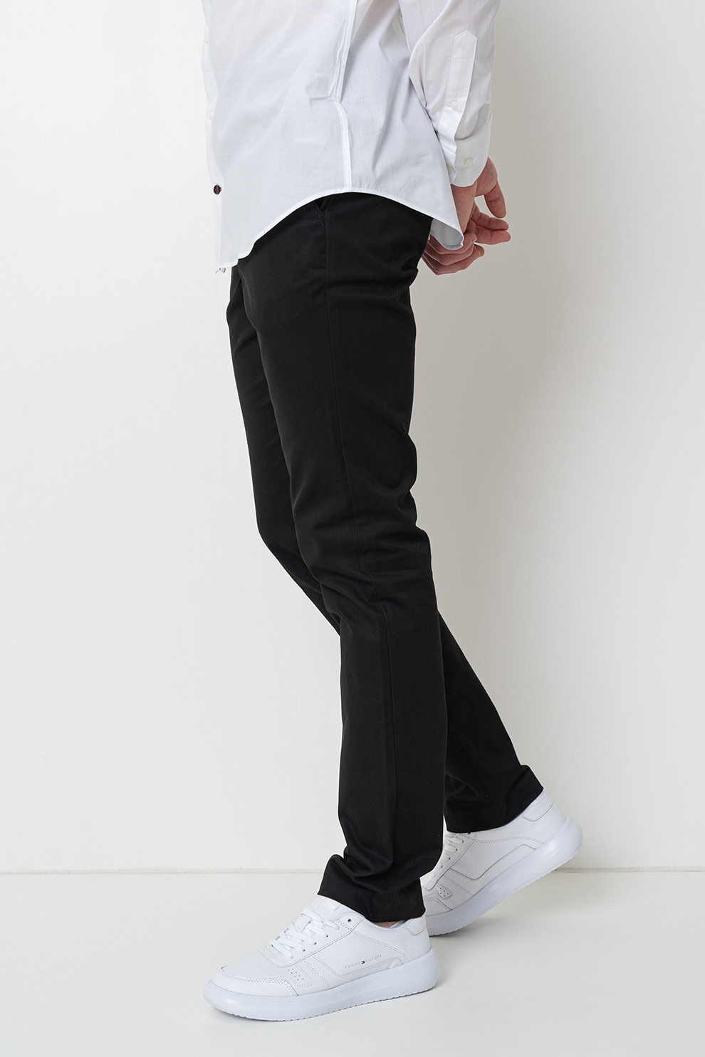 CALVIN KLEIN, Pantaloni chino slim fit, Negru, W33-L32