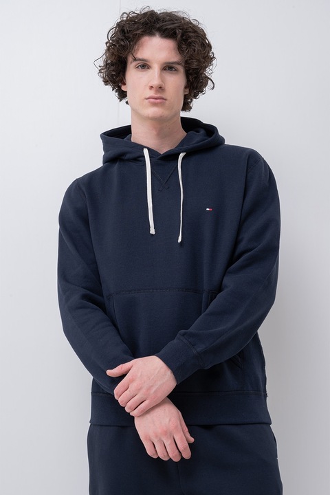 Tommy Hilfiger, Hanorac cu buzunar kangaroo, Bleumarin