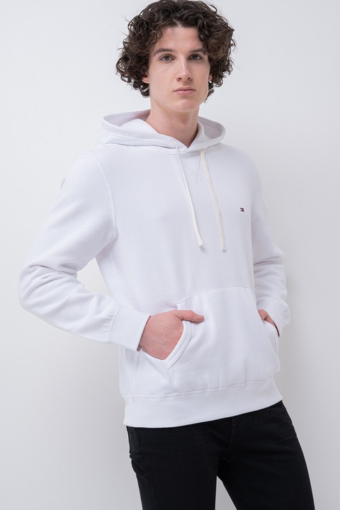 Tommy Hilfiger, Hanorac cu buzunar kangaroo, Alb