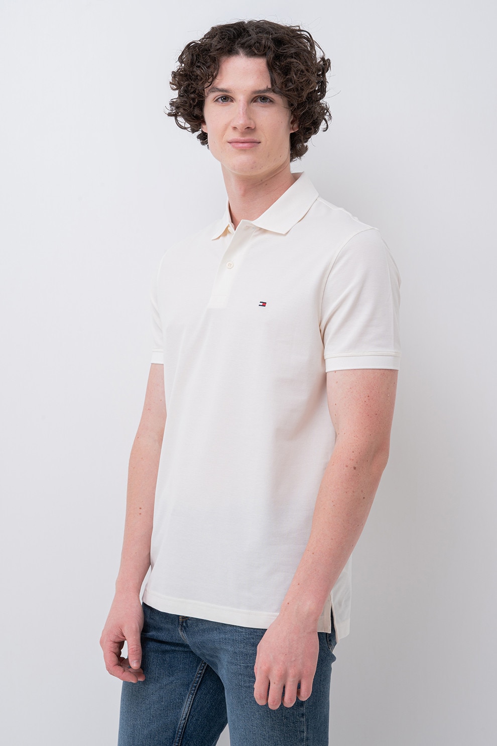 Tommy Hilfiger, Tricou polo regular fit, Crem, M
