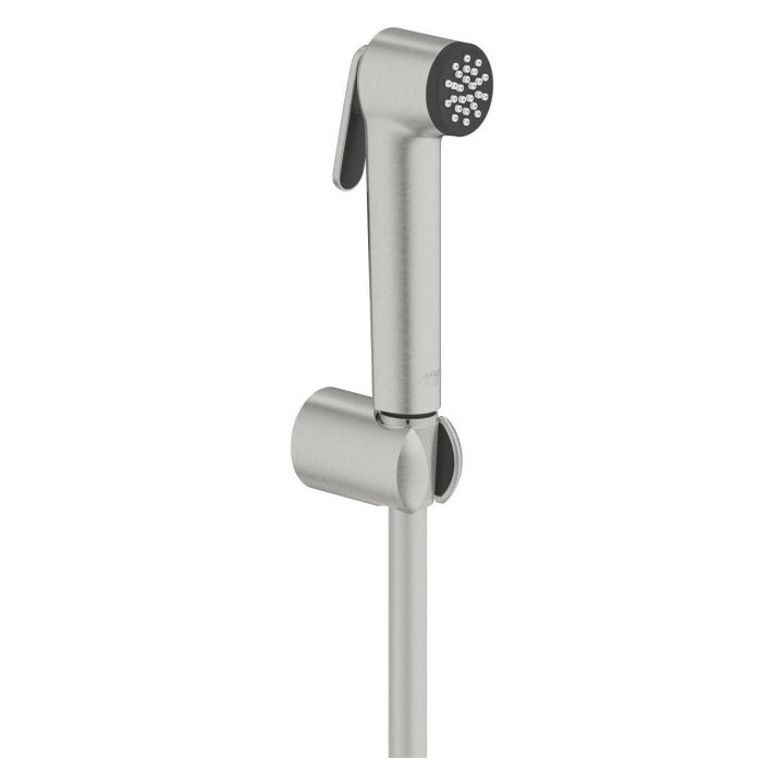 GROHE Tempesta-F Trigger Spray 30 – ръчен душ с тригери, 1 функция, покритие SuperSteel, включен шлаух и държач