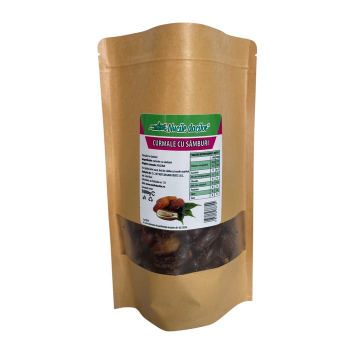 Curmale uscate cu samburi 1 kg ambalaj SmartZip resigilabil