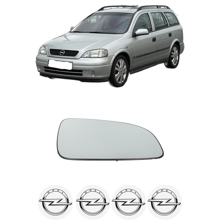 Sticla oglinda exterioara Dreapta OPEL ASTRA H Estate Van (L70) din 2004 - 2014, auto, cu incalzire, Cri-Flo, 4 stickere auto OPEL