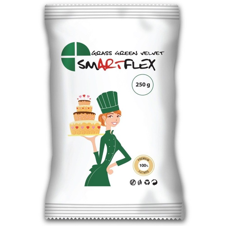 Smartflex fondant massza, sötétzöld, 250 g