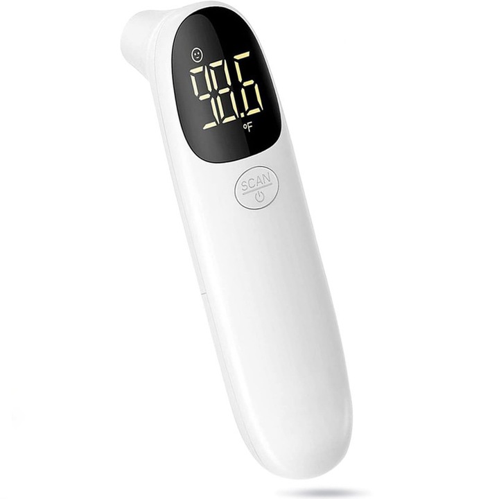 Дигитален термометър, бързо измерване за 1 секунда, голям LCD дисплей, памет за 20 показания, аларма за температура, за дома, пътуване, бял