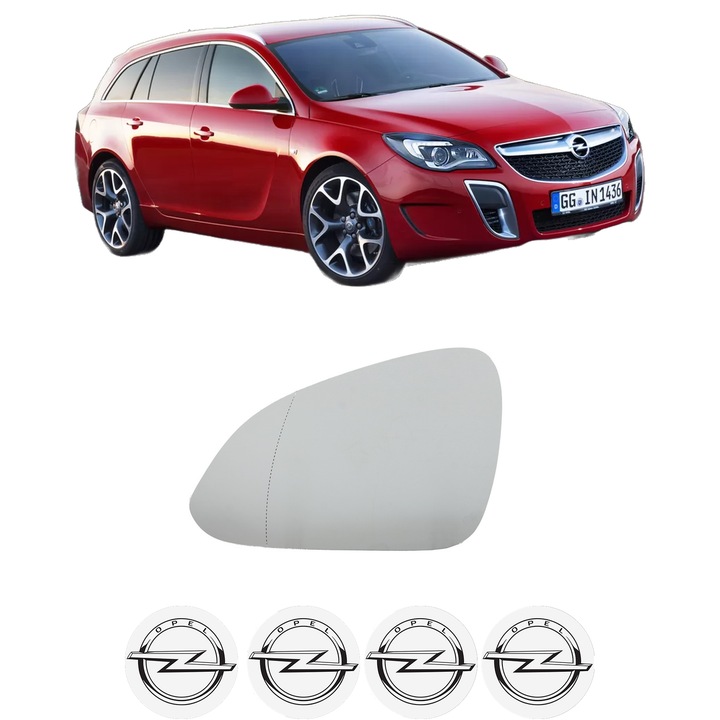 Sticla oglinda exterioara Stanga OPEL INSIGNIA A Country Tourer (G09) din 2008 - 2017, auto, cu incalzire, Cri-Flo, 4 stickere auto OPEL