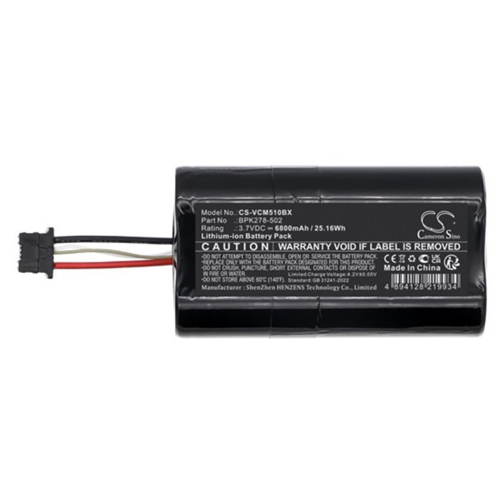 Cameron sino li-ion akkumulátor, 3.7v, 6800mAh, kompatibilis verifone bpk278-502 -vel