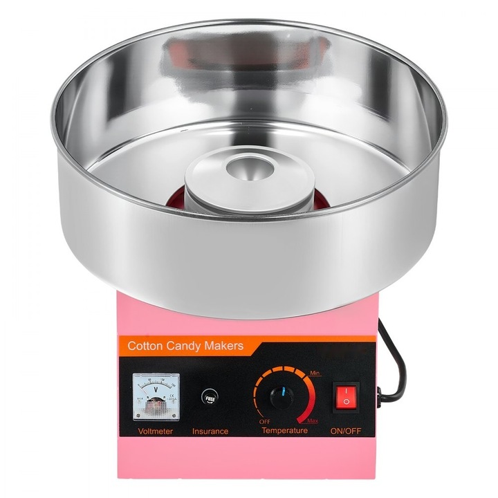 Masina Comerciala pentru Vata de Zahar, Model Electric, 1000W, Culoare Roz