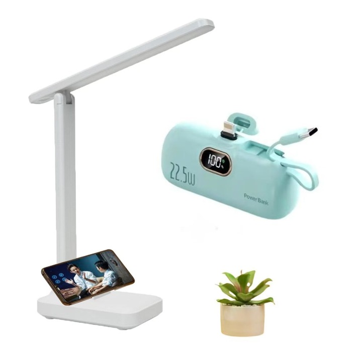 Lampa de birou pliabila reincarcabila cu LED-uri Lampa de protectie a ochilor/baterie externa