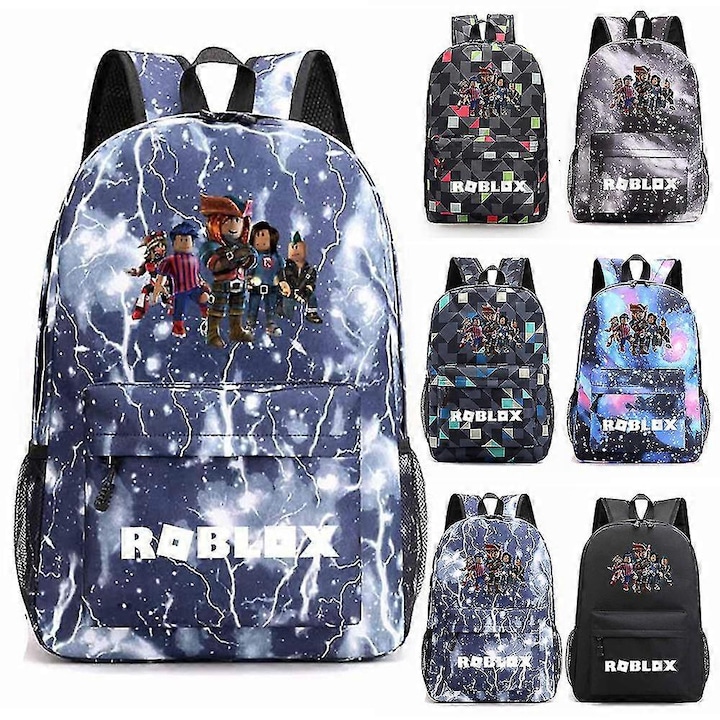 Rucsac laptop multicolor Roblox Galaxy, capacitate mare, impermeabil, dimensiuni 45x18x31cm