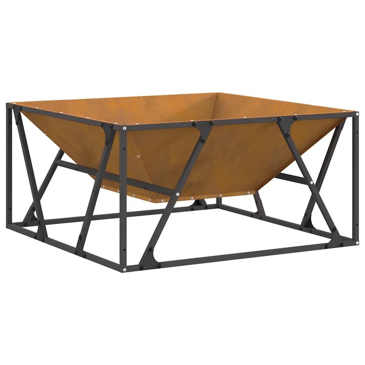 vidaXL Tűzrakó Barna 80 x 80 x 40 cm időjárásálló acél