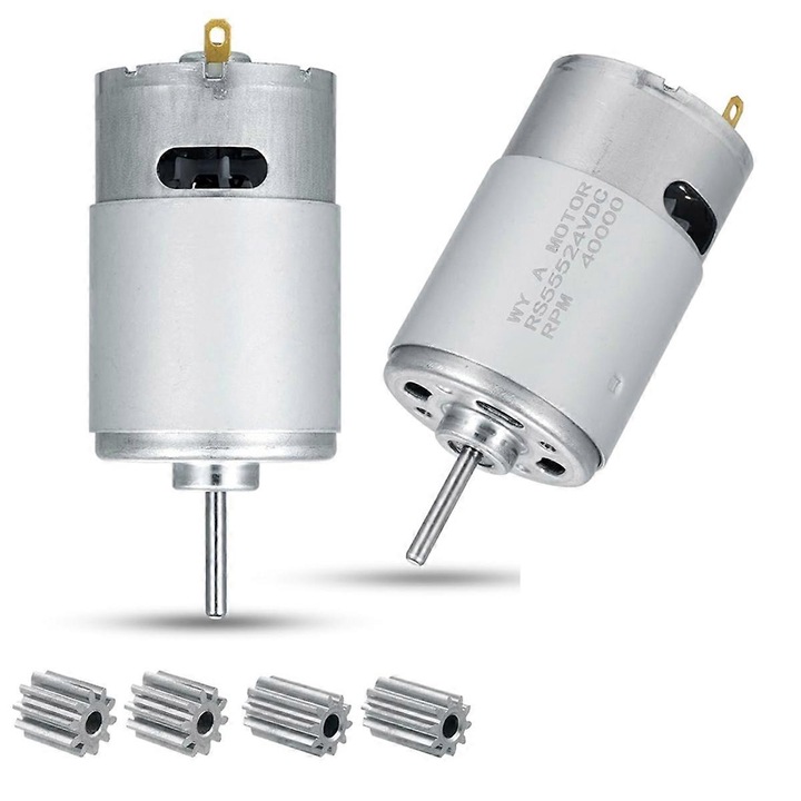 24V 40000RPM elektromos motor szett, 2 darab, ezüst, gyermek elektromos autókhoz