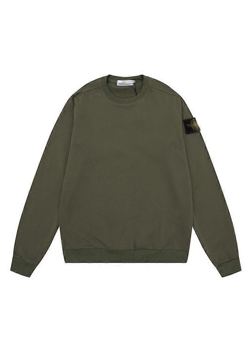 Férfi khaki pamut sportos kapucnis pulóver, Zöld