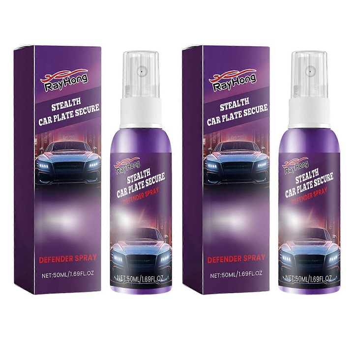 Spray de protectie pentru placute de inmatriculare, 50ml, set 2 bucati, transparent, 3.2x11.5cm