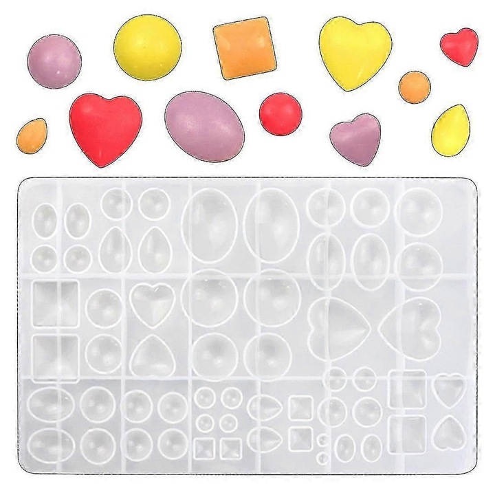 Seturi de matrite din silicon pentru bijuterii, forme diverse, 25.4x16.1x1.3cm, transparent