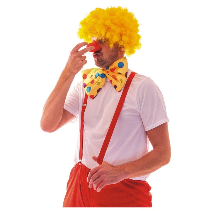 Bretele barbati, rosii, 3.6cm latime, set