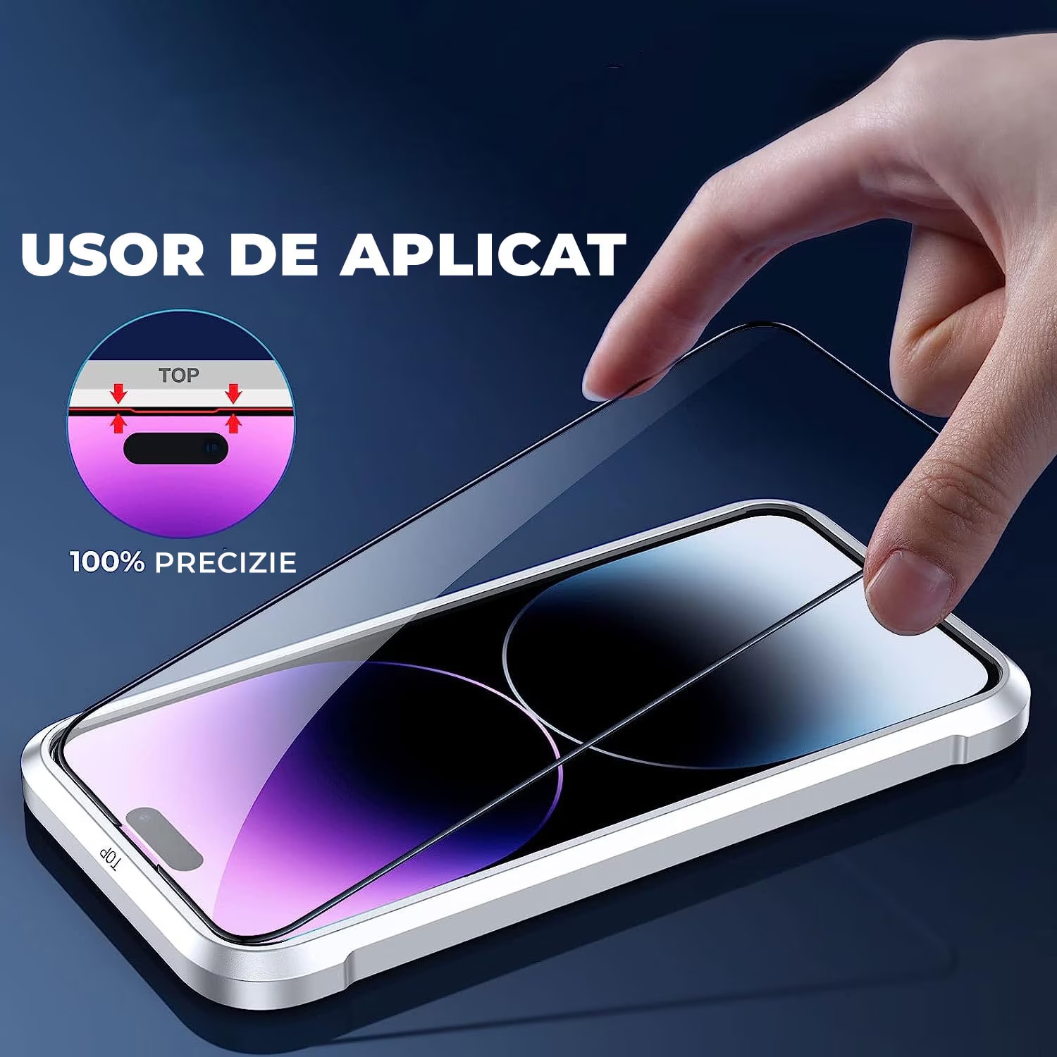 Folie Sticla pentru iPhone 17 Pro Daden MaxProtection, Full Cover, Protectie Profesionala, Ultra Rezistenta, Calitate Premium, Margini negre