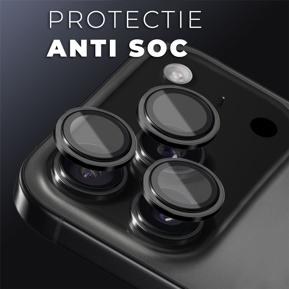 Folie Camera din sticla pentru iPhone 17 Pro, Full Cover, Protectie Profesionala, Daden, Ultra Rezistenta, Calitate Premium, Black Titanium