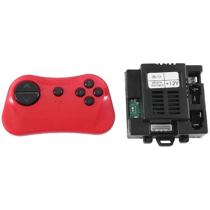 Telecomanda si receptor pentru vehicule electrice pentru copii, 12V, 2.4G, negru si rosu