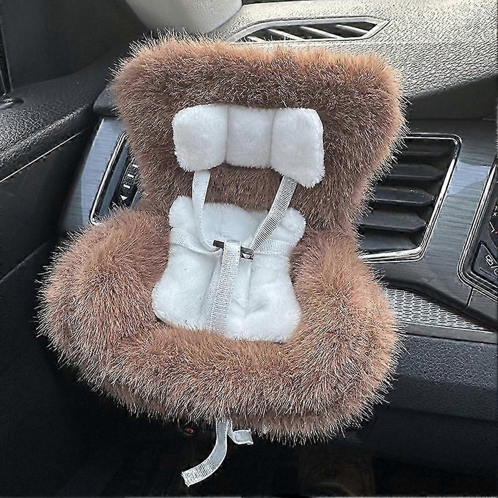 Labubu 17 cm-es babautósülés, valósághű kialakítás, barna/fehér