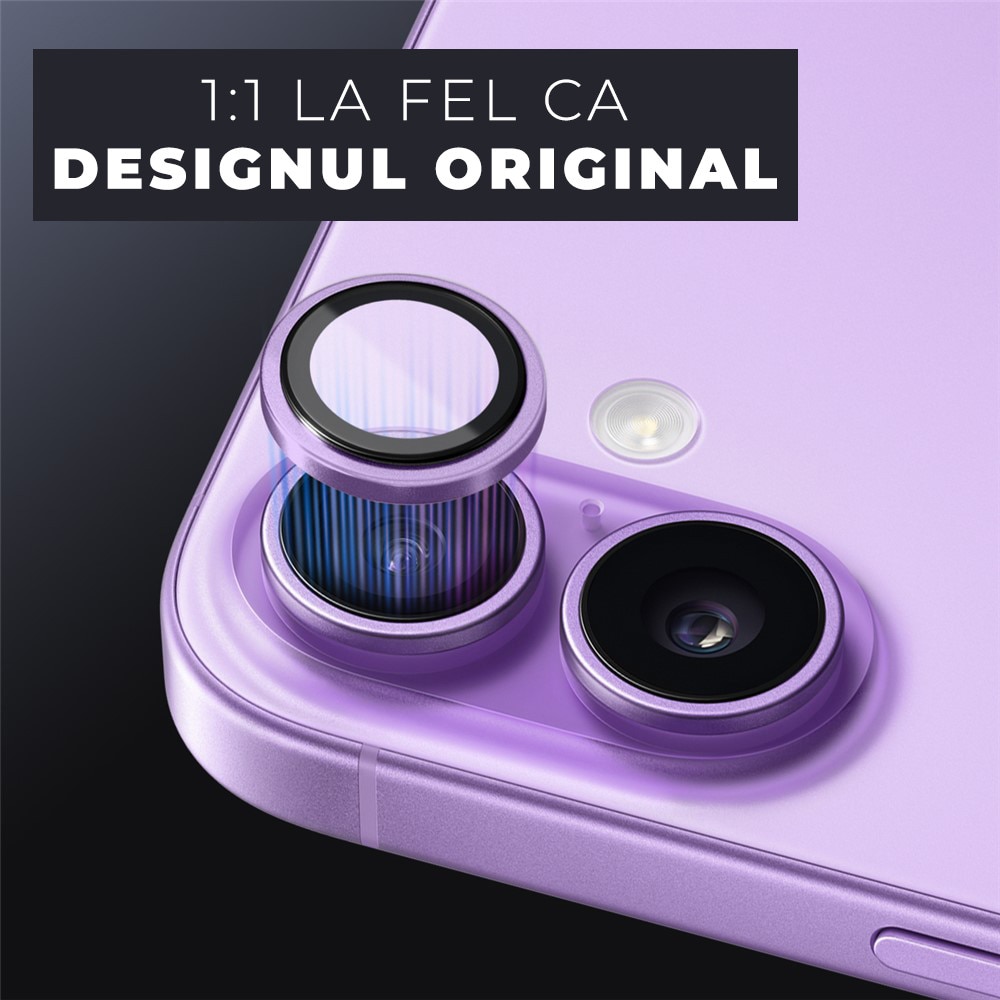 Folie Camera din sticla pentru iPhone 17, Full Cover, Protectie Profesionala, Daden, Ultra Rezistenta, Calitate Premium, Mov