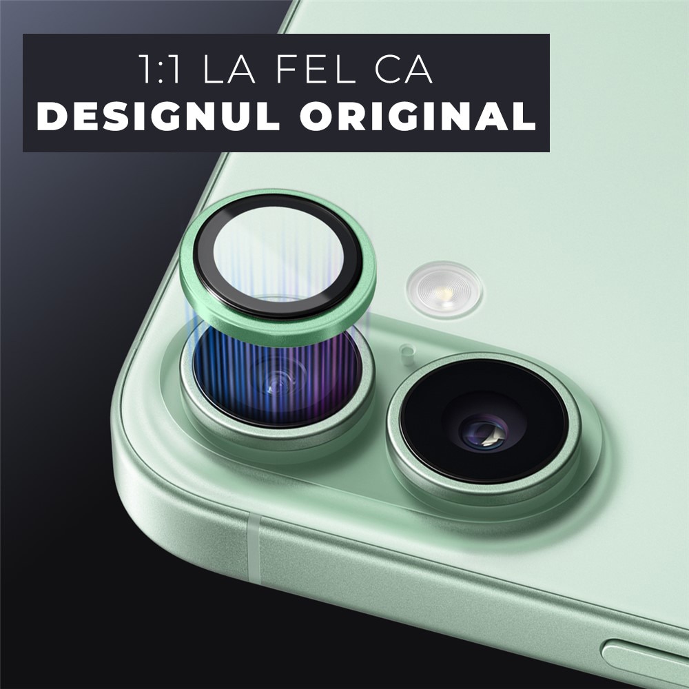 Folie Camera din sticla pentru iPhone 17, Full Cover, Protectie Profesionala, Daden, Ultra Rezistenta, Calitate Premium, Verde