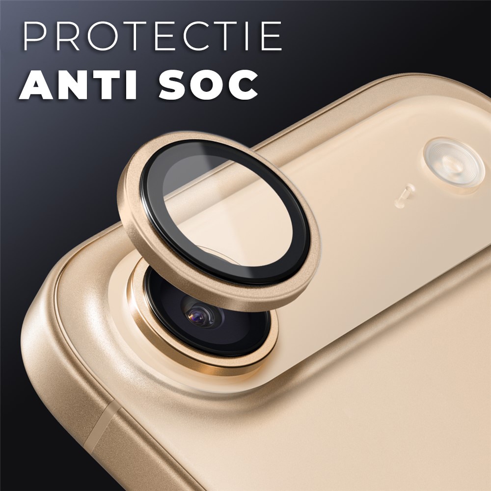 Folie Camera din sticla pentru iPhone 17 Air, Full Cover, Protectie Profesionala, Daden, Ultra Rezistenta, Calitate Premium, Gold/Auriu