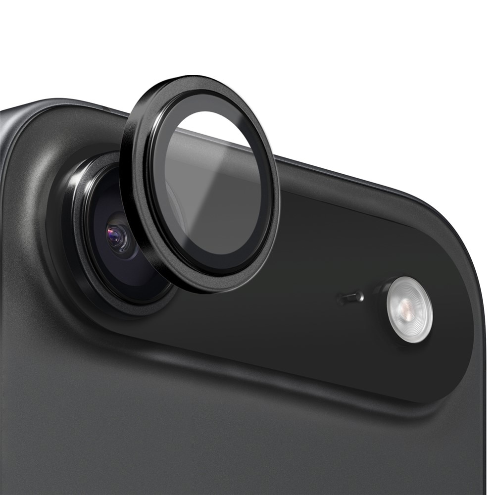 Folie Camera din sticla pentru iPhone 17 Air, Full Cover, Protectie Profesionala, Daden, Ultra Rezistenta, Calitate Premium, Black Titanium