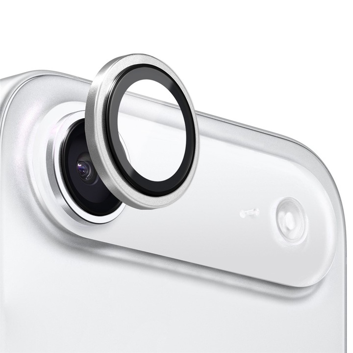 Folie Camera din sticla pentru iPhone 17 Air, Full Cover, Protectie Profesionala, Daden, Ultra Rezistenta, Calitate Premium, Argintiu/Silver