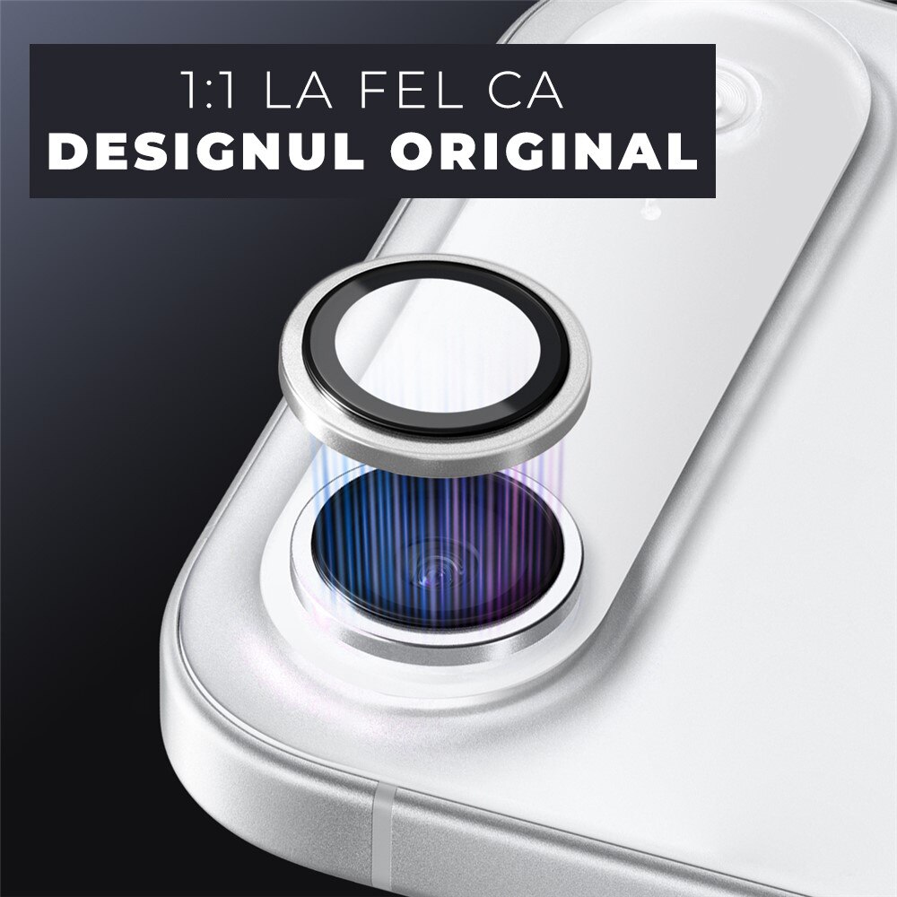 Folie Camera din sticla pentru iPhone 17 Air, Full Cover, Protectie Profesionala, Daden, Ultra Rezistenta, Calitate Premium, Argintiu/Silver