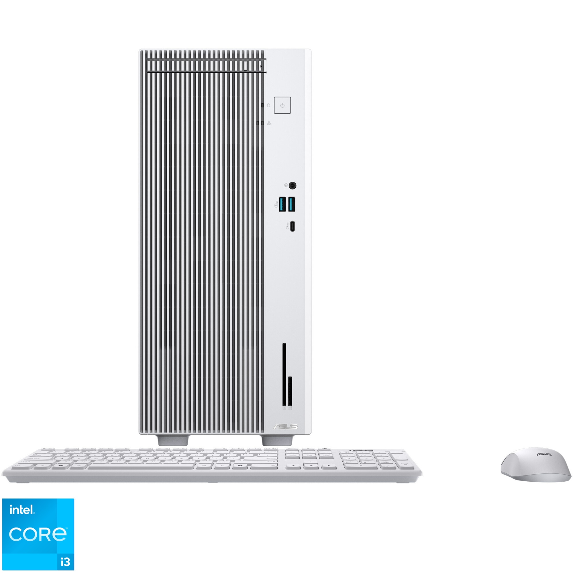 Sistem Desktop PC ASUS Mini Tower V500 cu procesor Intel® Core™ i3-1315U pana la 4.5GHz, 8GB DDR5 RAM, 512GB SSD, Intel® UHD Graphics, No OS, White