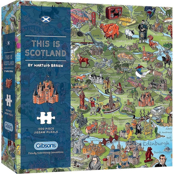 Пъзел 1000 части, Това е Шотландия, Хартвиг Браун, 49x68см, многоцветен