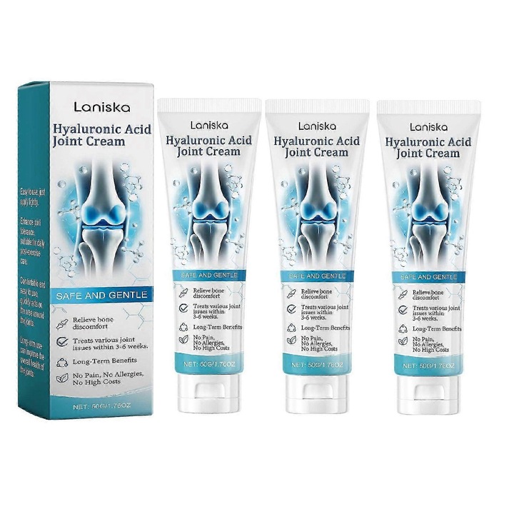 3 darab hialuronsavas ízületi krém szett, fejlett ápolás hátra, nyakra, kezekre, térdekre